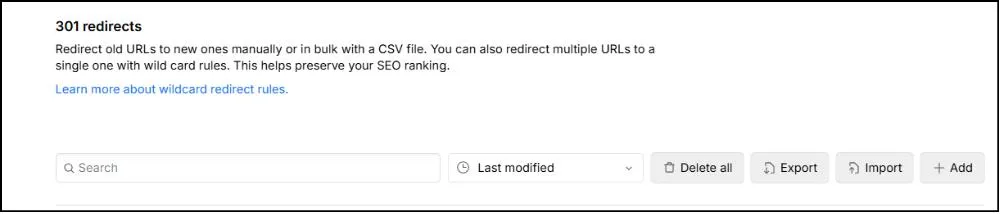 Site-level settings: redirection