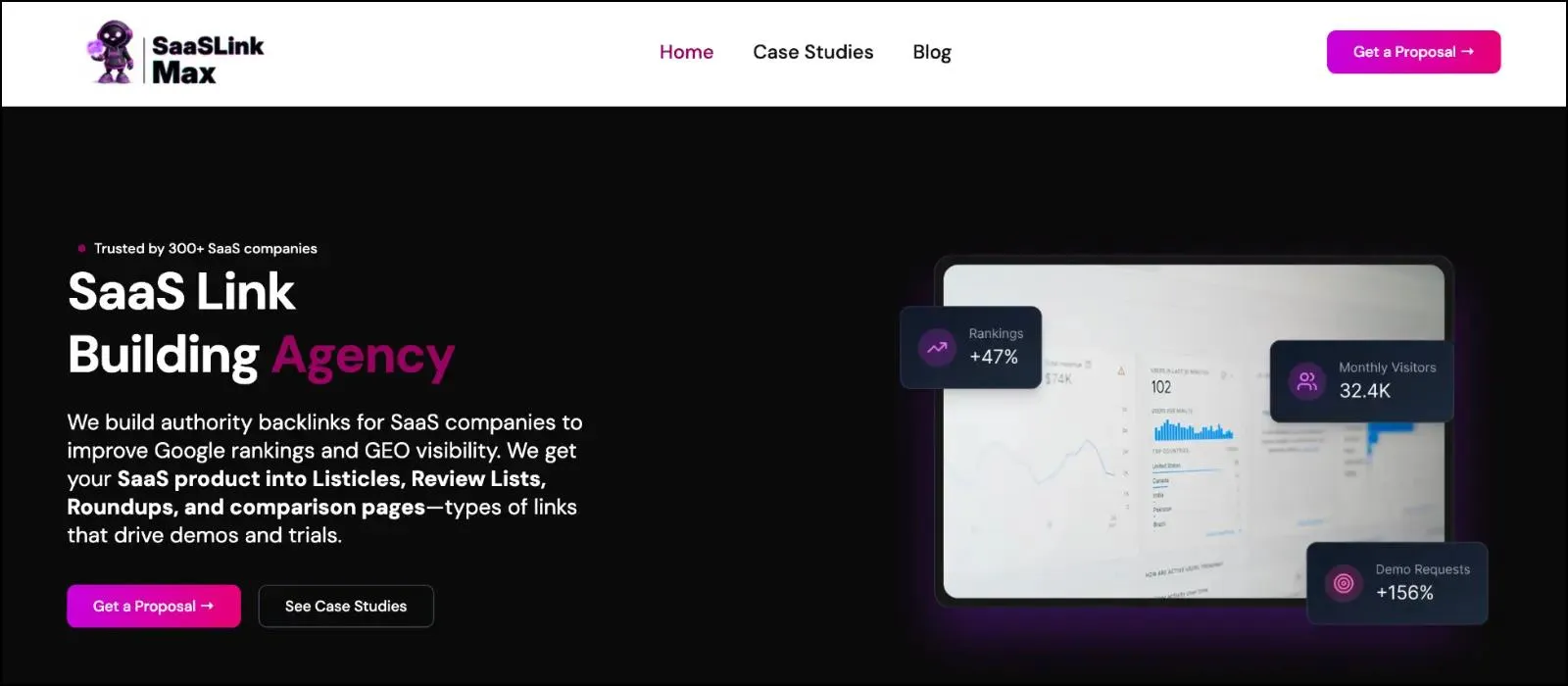 SaaSLink Max - one of the Best B2B SaaS SEO Agencies
