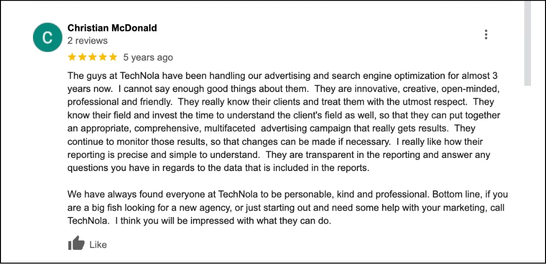 TechNola Visual Communications client review