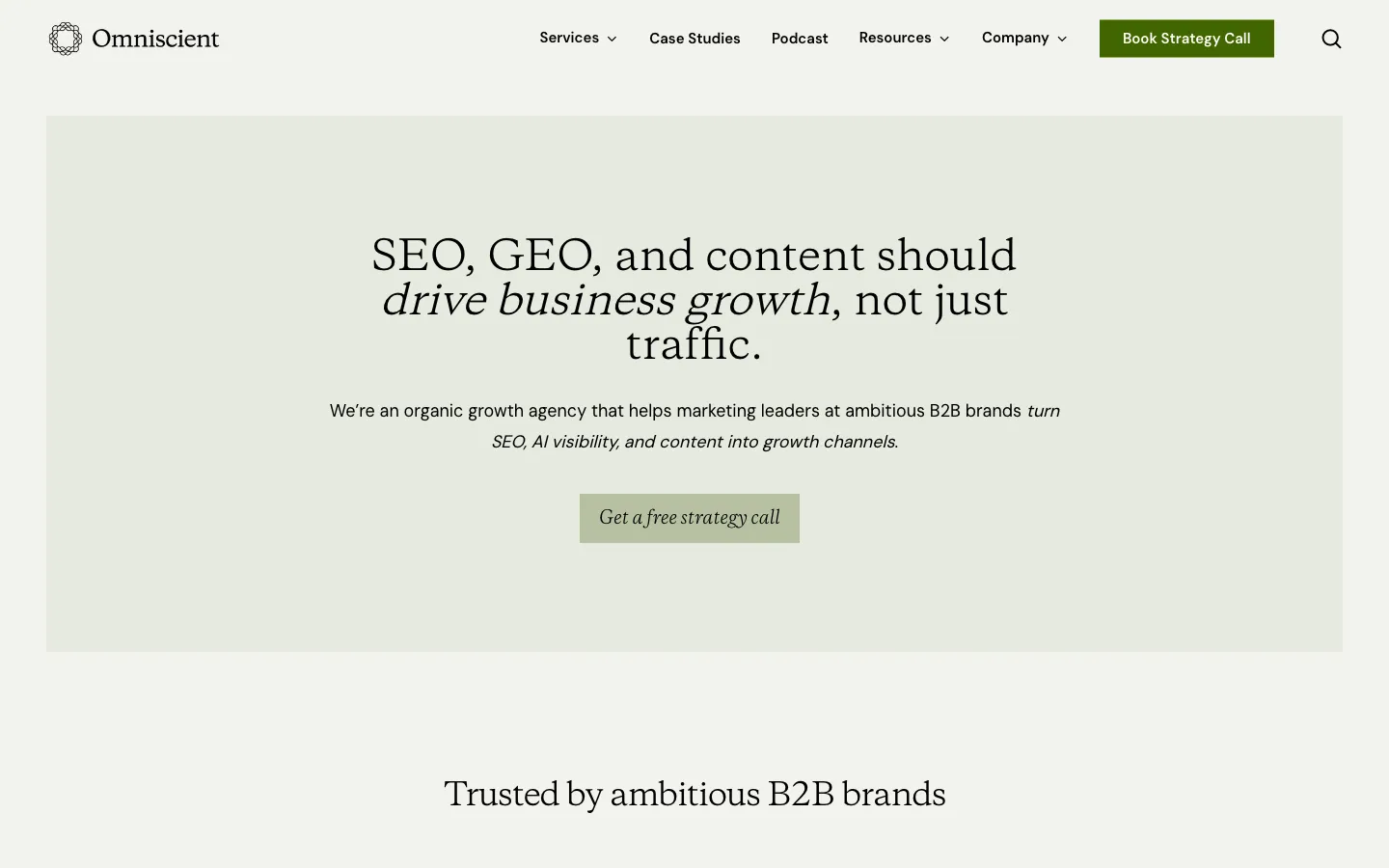 Omniscient Digital homepage
