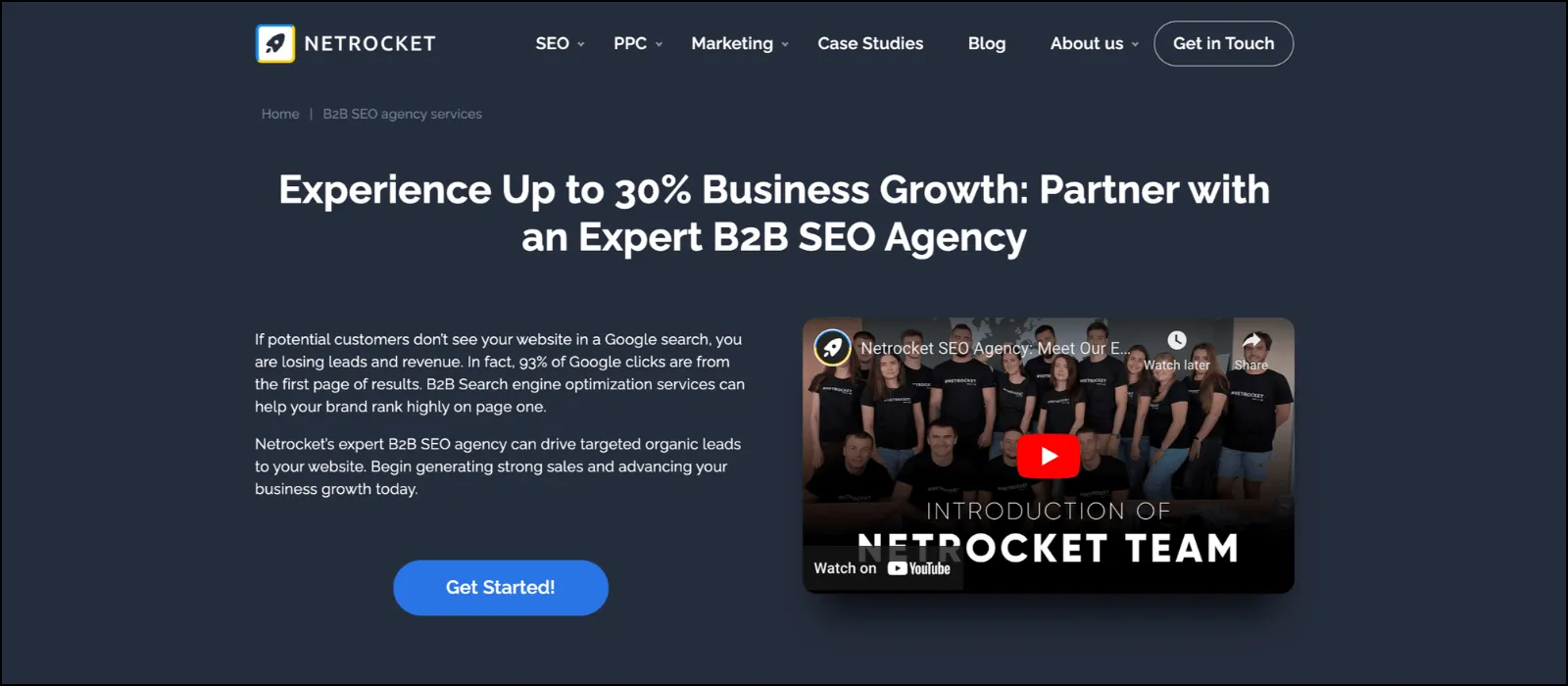 Netrocket homepage