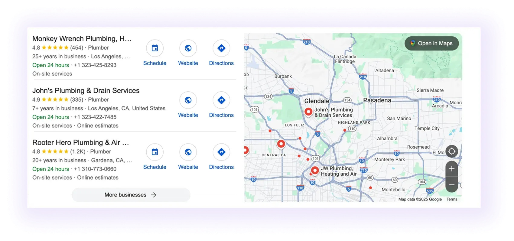 Google Map for Plumber SEO