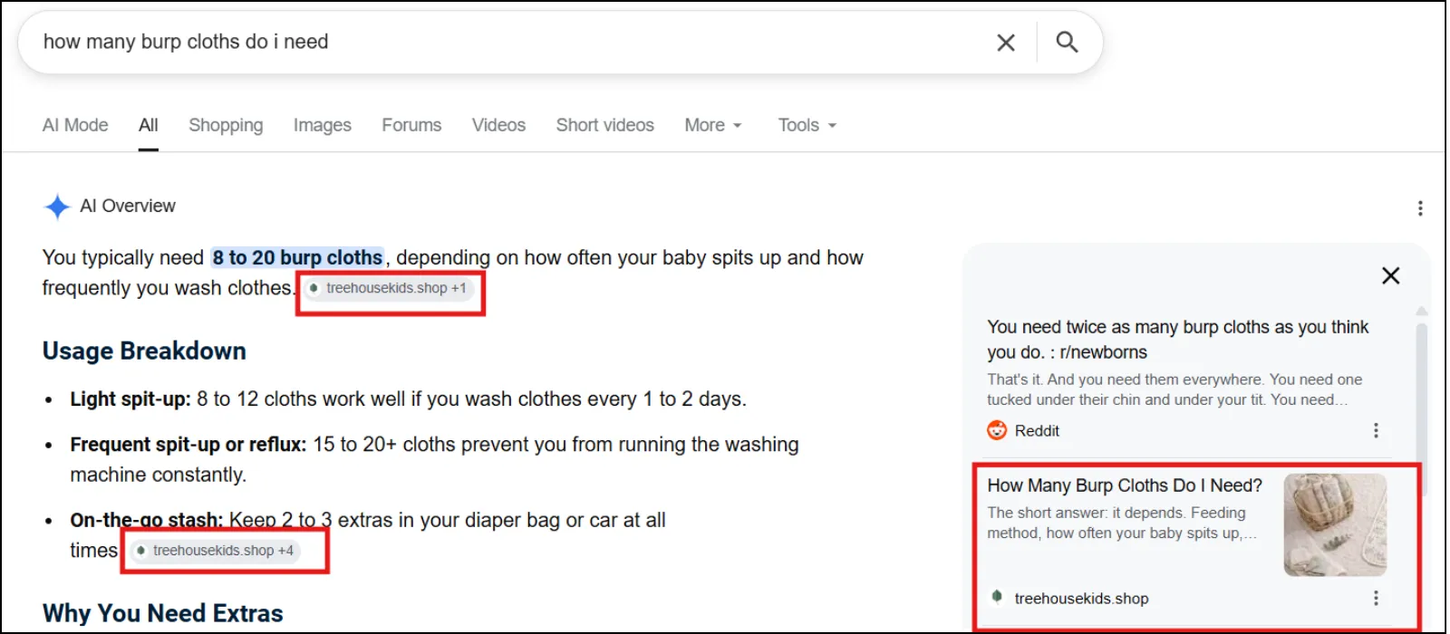 Tree House Kids -High Visibility Achieved in Google AI Overviews