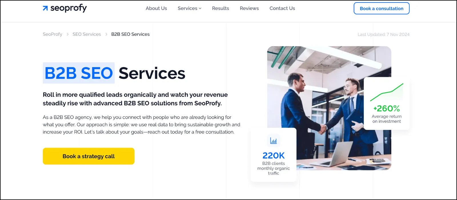 SeoProfy homepage
