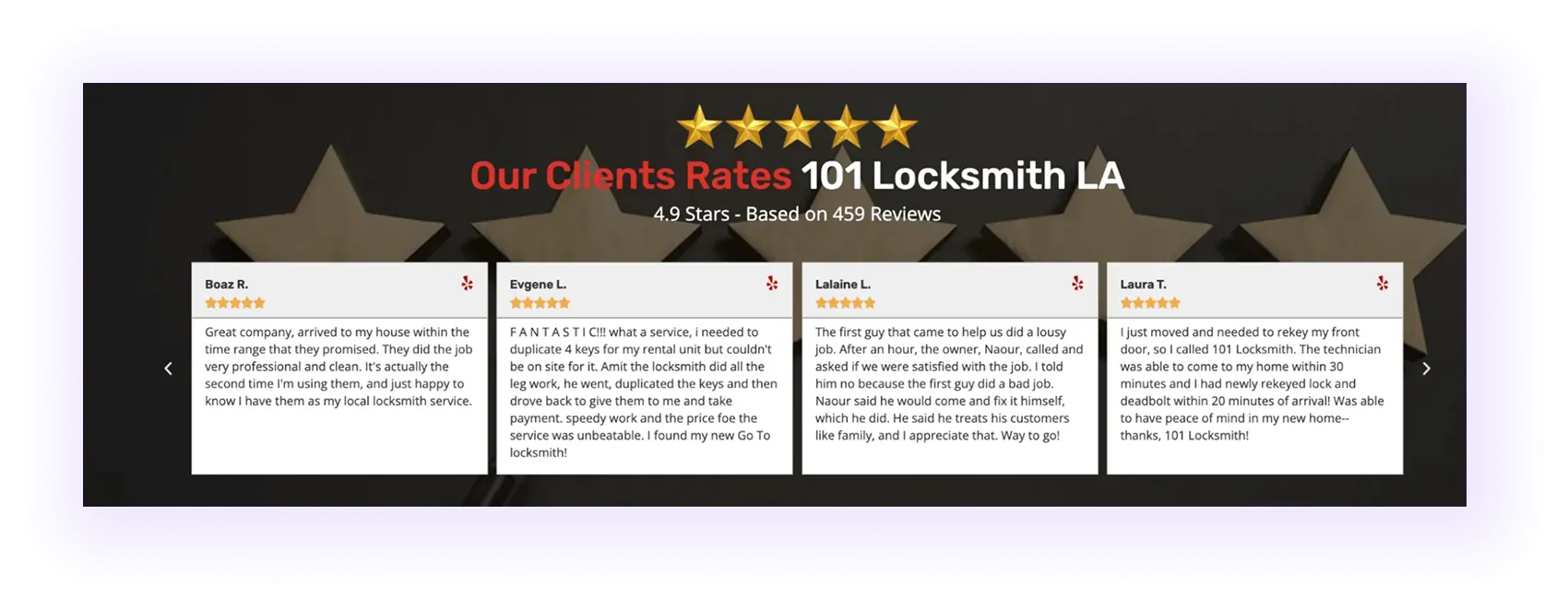 Client Testimonials for Locksmith SEO