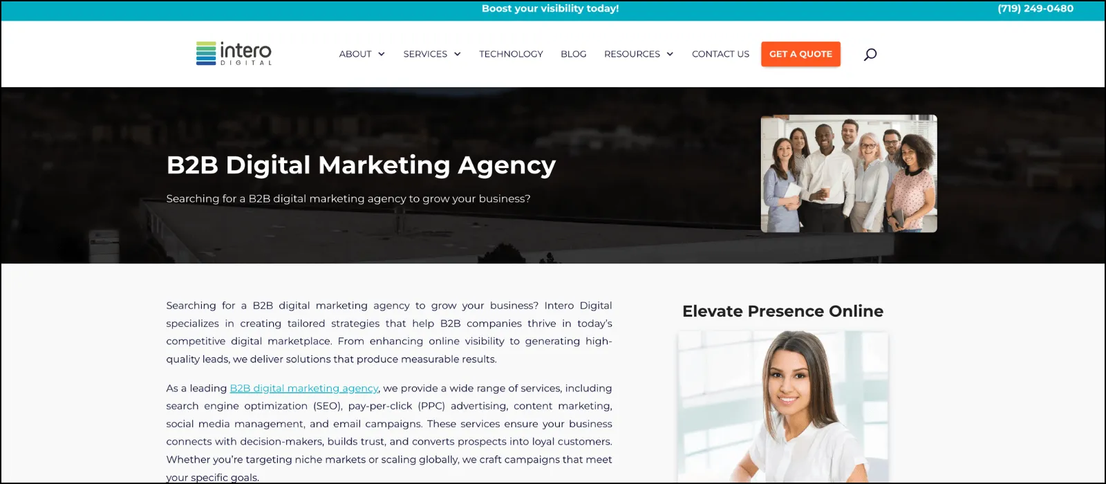 Intero Digital homepage