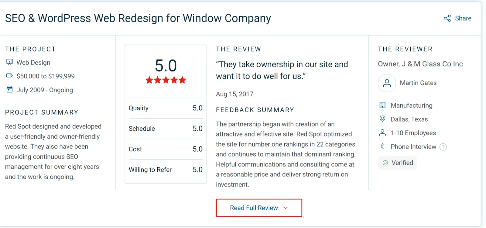 Red Spot Design client review