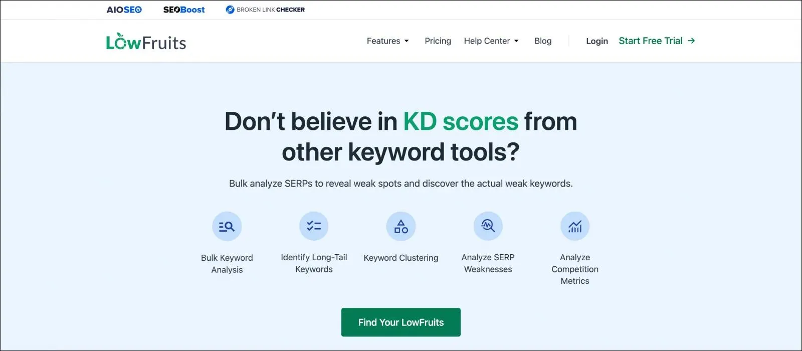 best AI SEO tools lowfruits