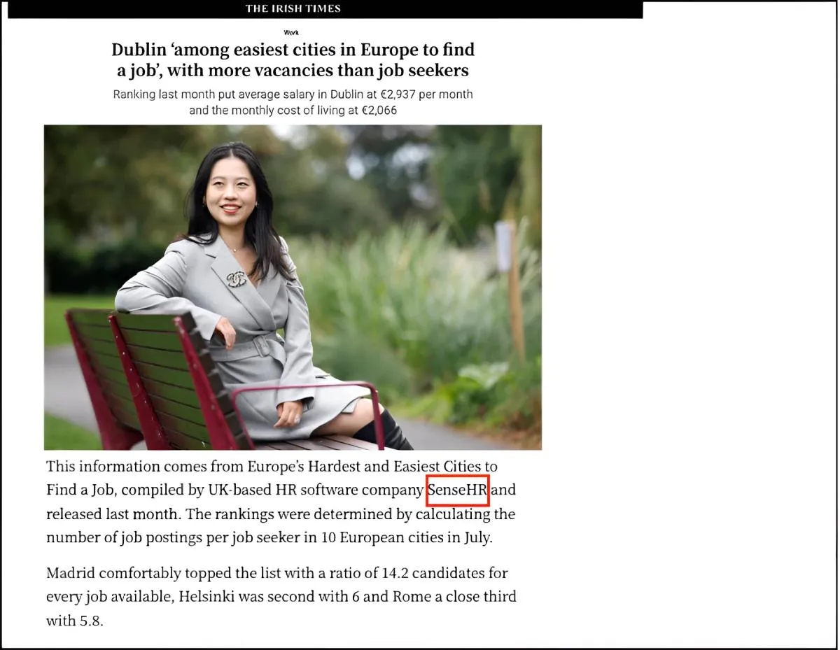 SenseHR featured in Irish Times