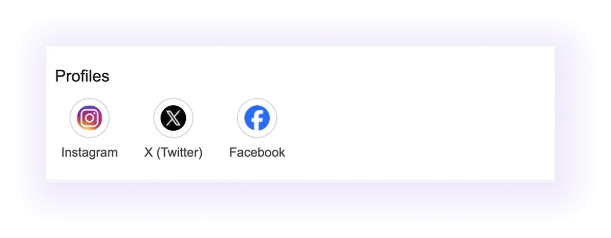 social media section example for optometry GMB listing