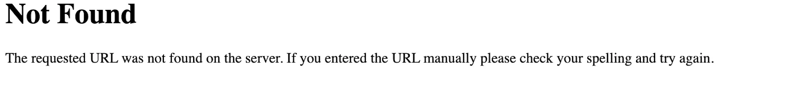 URL not found