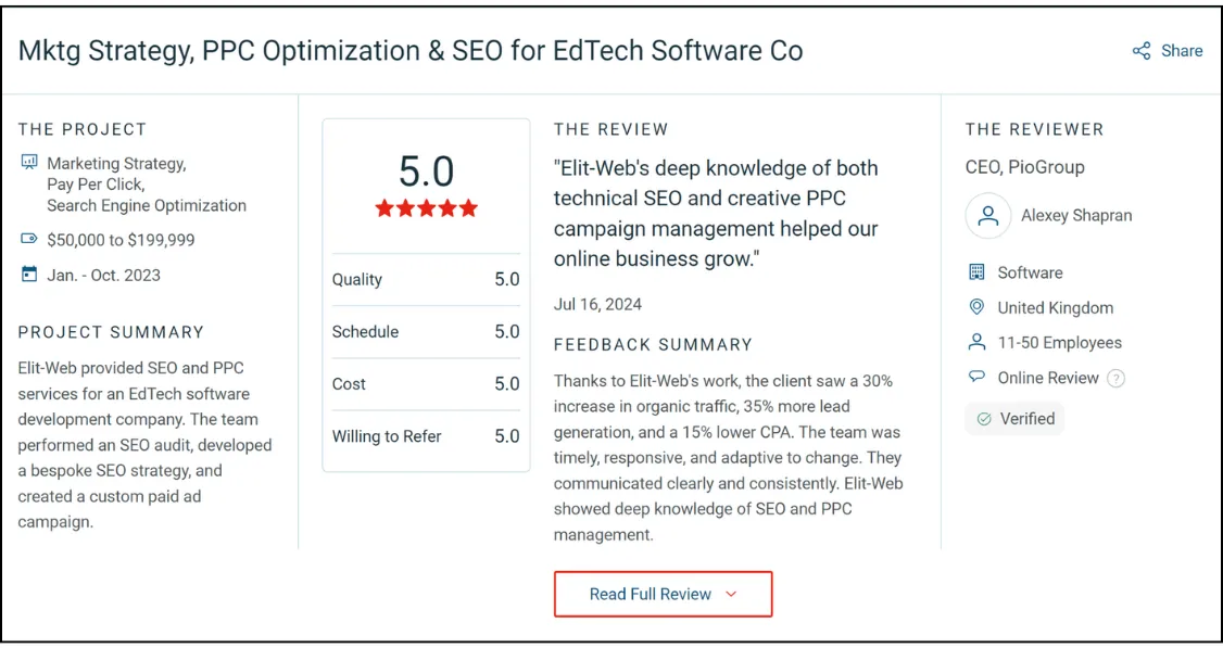 Eli webTestimonials