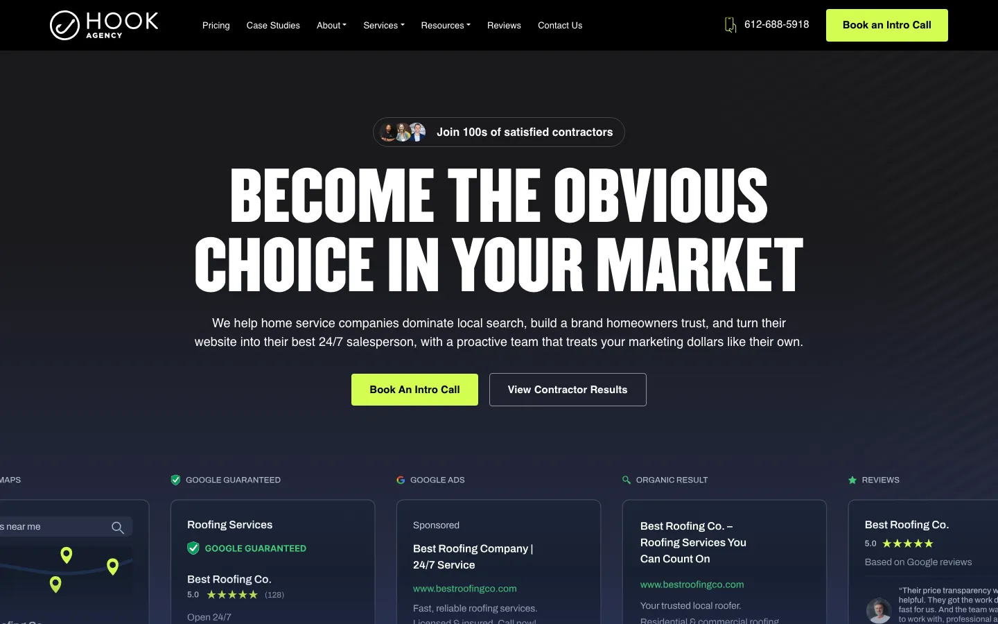 Hook Agency homepage