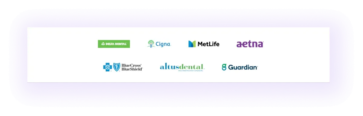 insurance coverage options block on a dental website