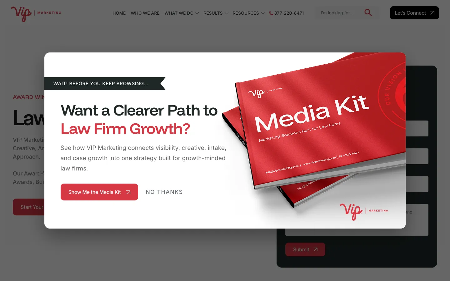 VIP Marketing homepage