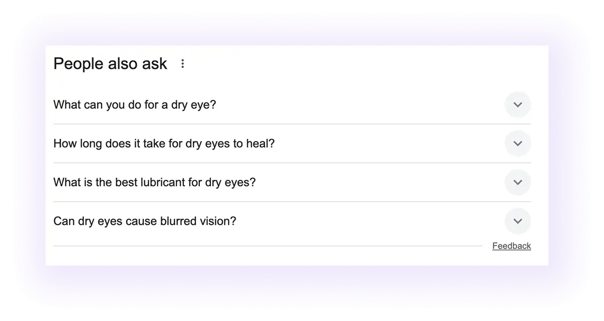 google’s people also ask for "dey eye" keyword