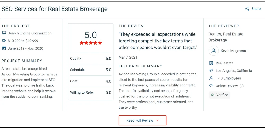 Avidon testimonials