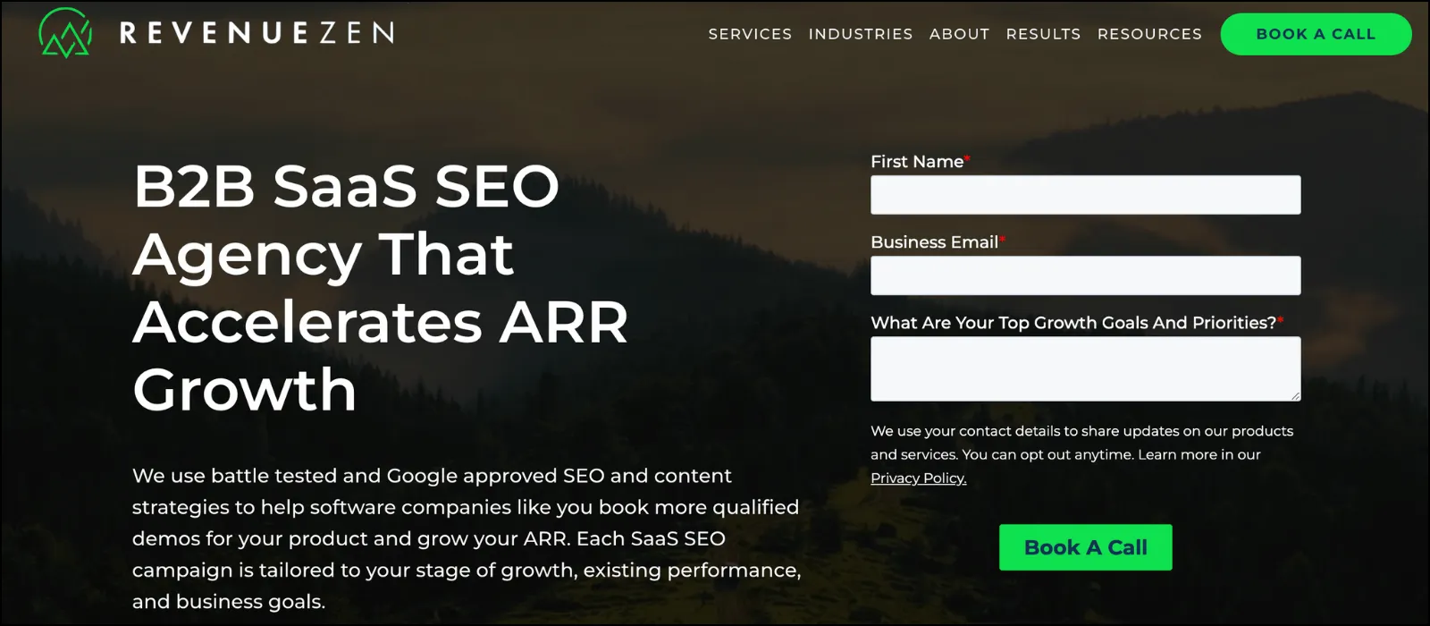revenue zen b2b saas seo agency