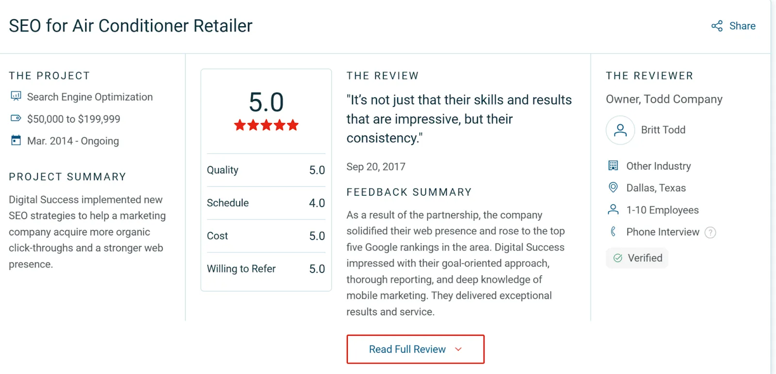 Digital Success client review