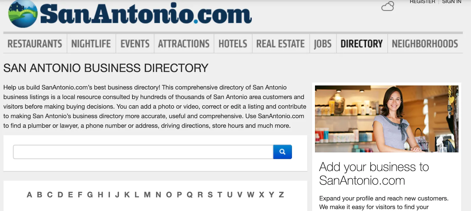 Business listings in local directories