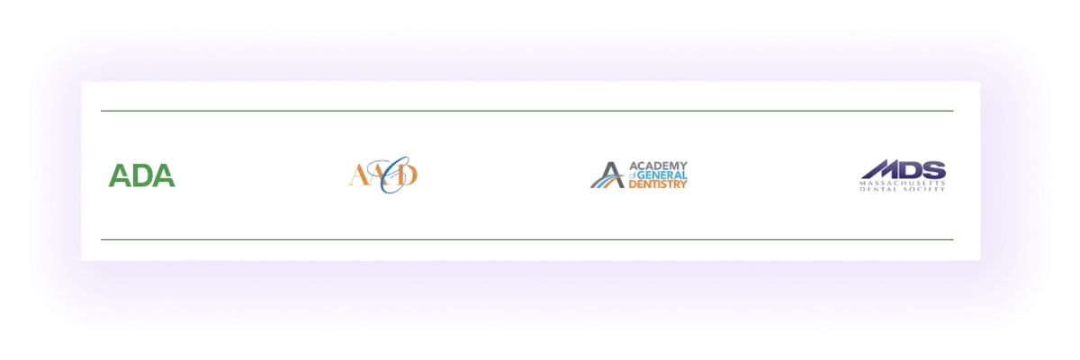 awards block on a dental website