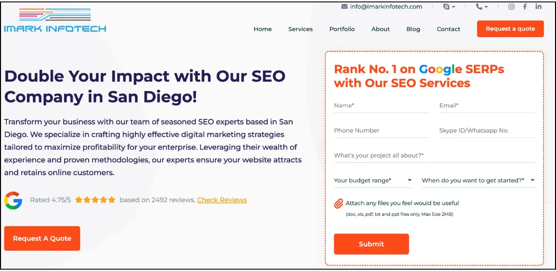 best seo company in san diego - imark infotech