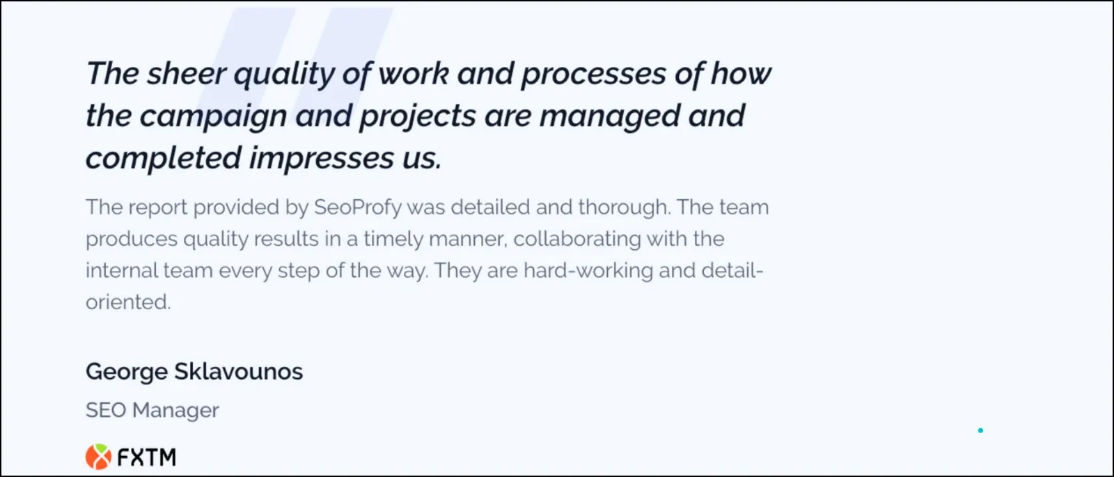 Seo Profy client testimonial