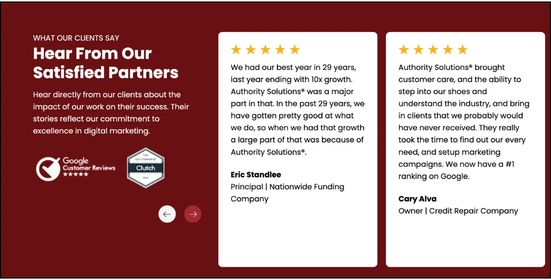 Authority Solutions reviews