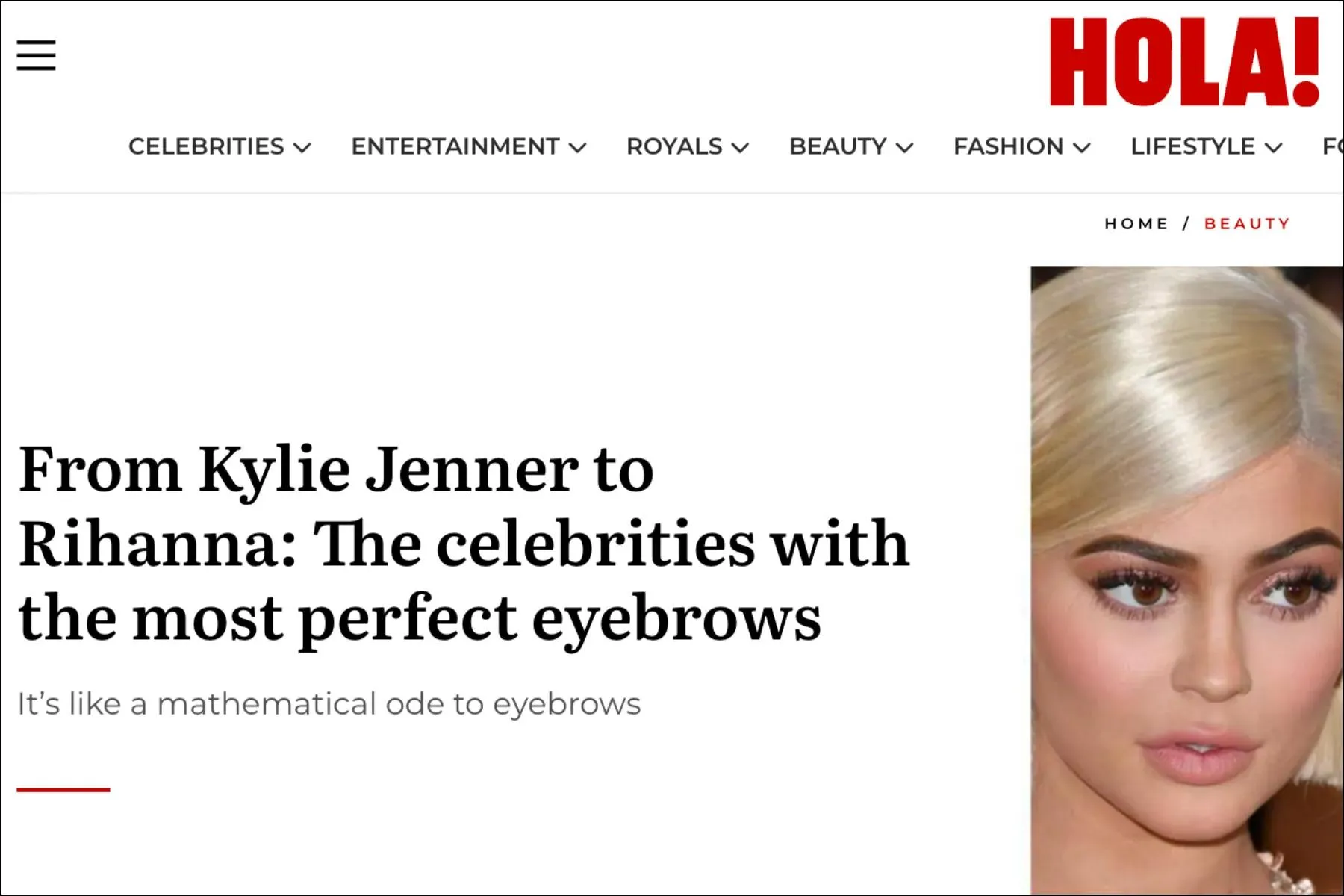 Kylie Jenner Has the Most “Perfect” Eyebrows