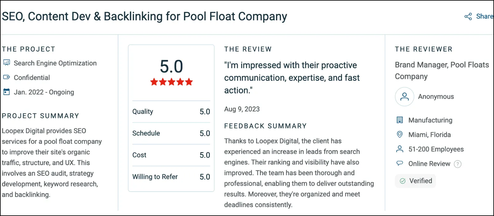 loopex digital client testimonial