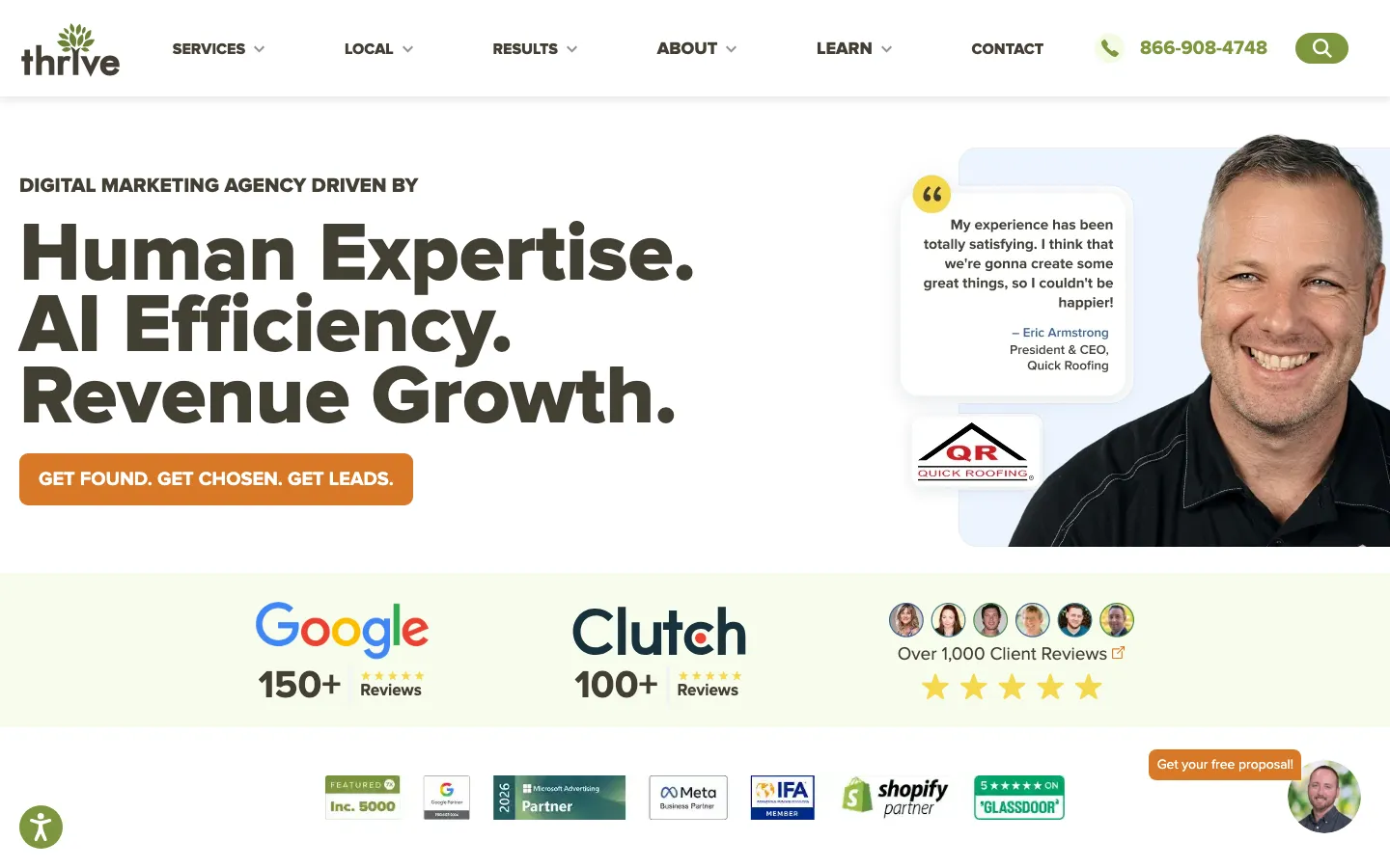 Thrive homepage