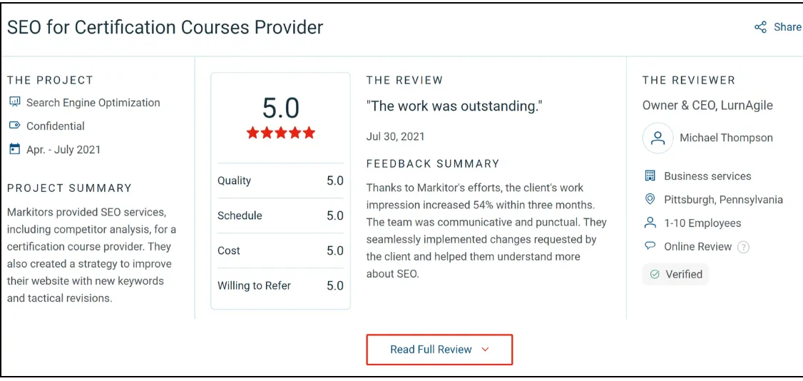 markeitors testimonial