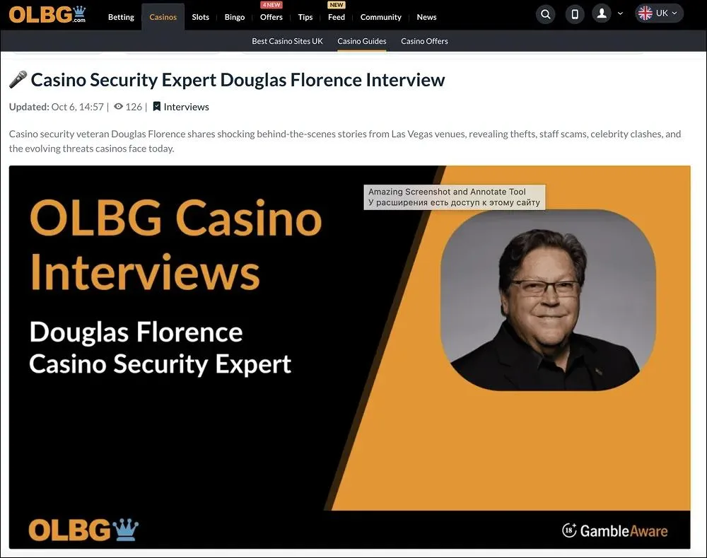Interviews with Casino Industry Insiders PR example