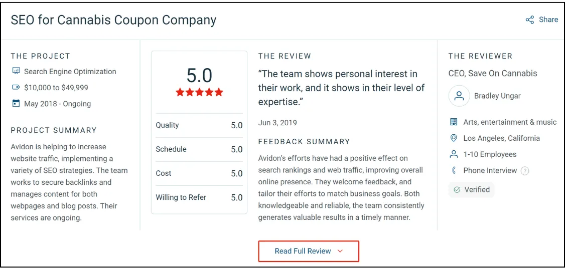 Avidon Testimonials