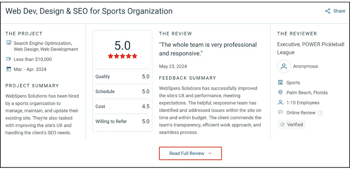 webspero testimonial