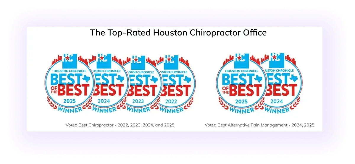 awards block on a chiropractor's website