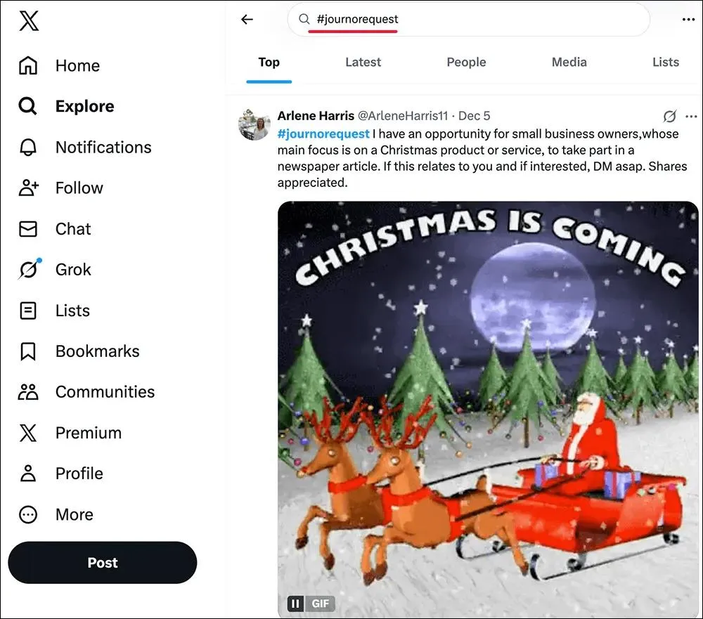 X platform to find journalists for your digital pr campaign story