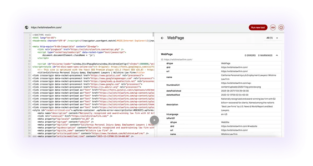 example of schema markup for a law firm website