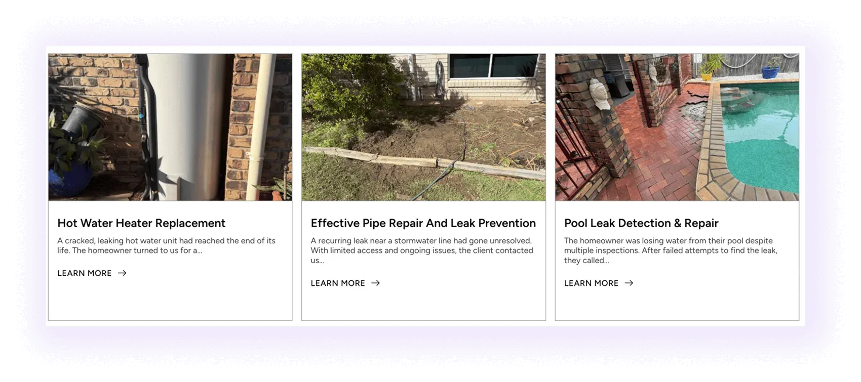 Projects and results for Plumbing SEO