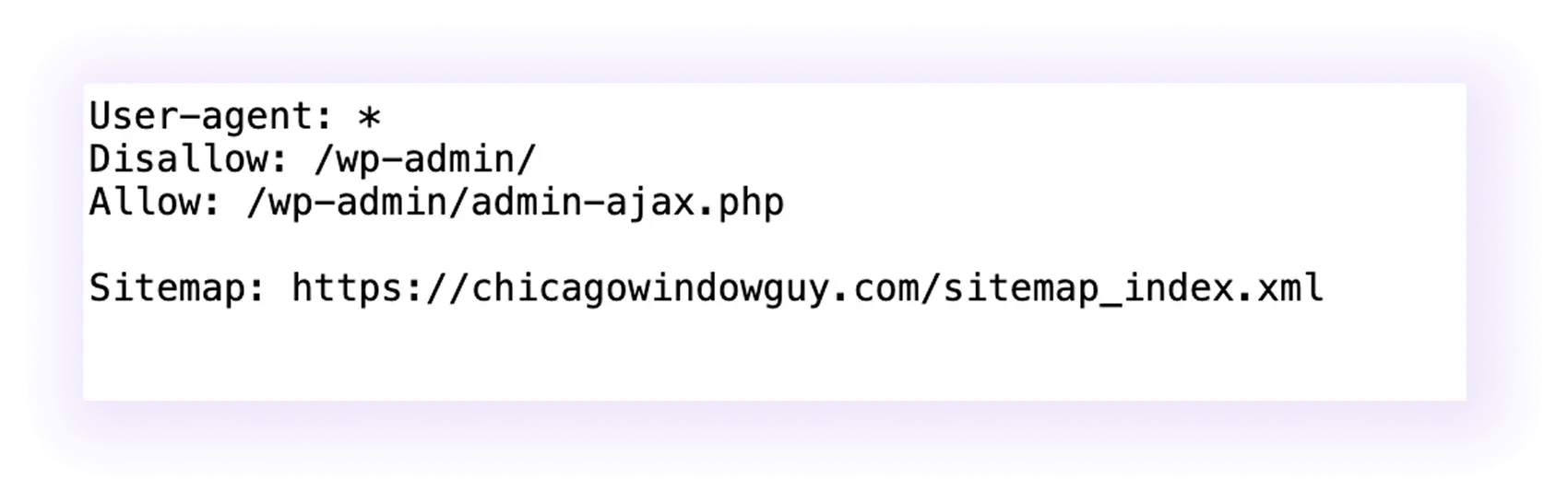 robots.txt file for window and door installation website