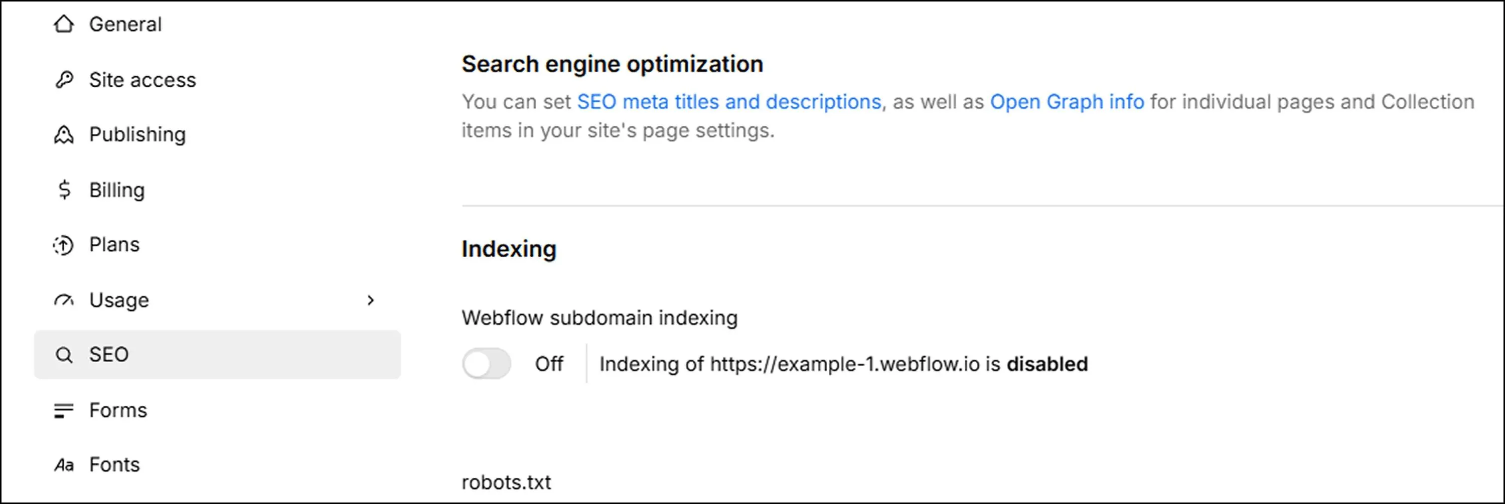 Disable Indexing on your Webflow.io Subdomain