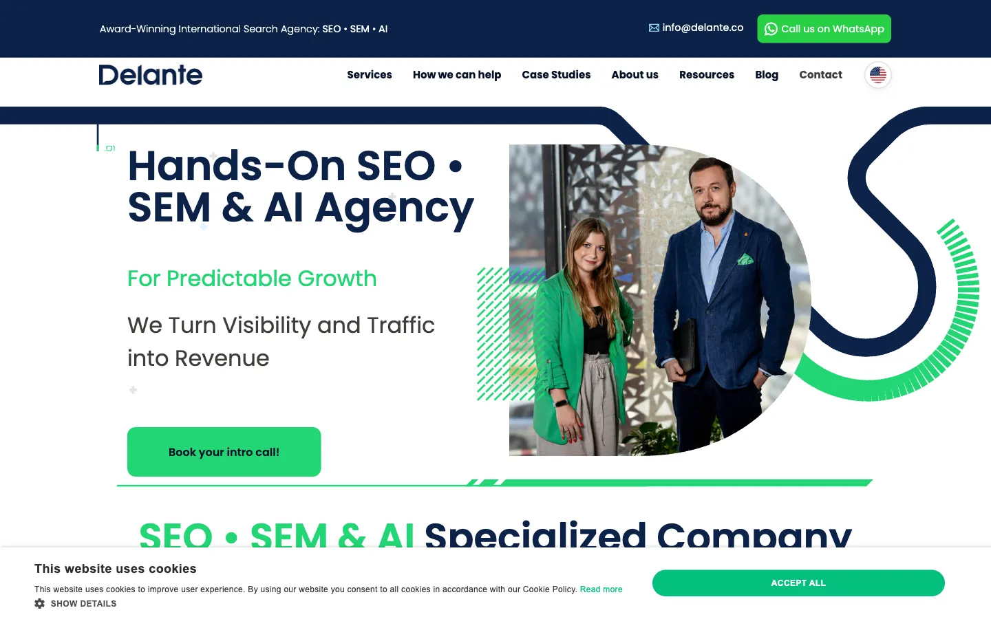 Delante homepage