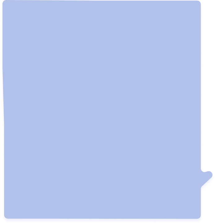 Solid light blue square chat bubble with rounded corners and a small tail on the right side.