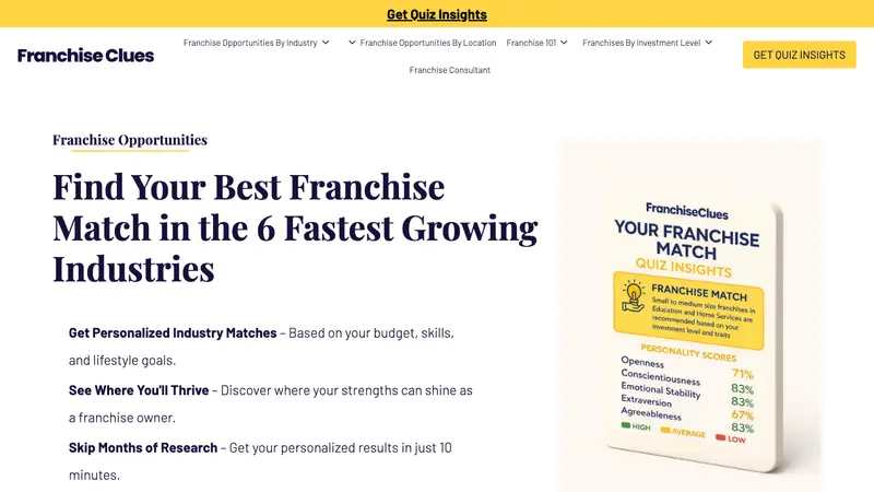 120 New Keyword Rankings in Top 10 for a Franchise Consulting Webflow Brand — client website
