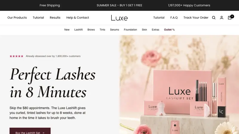 Lash & Brow Kits eCommerce Shopify Brand SEO Success Story: DR Growth from 10 to 49 — client website