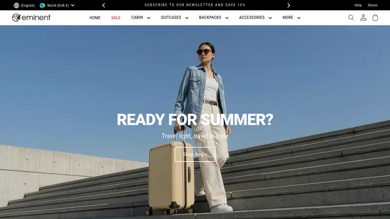 SEO Case Study of a Luggage eCommerce Shopify Brand: 12,262 New Keywords in Top 10 — client website